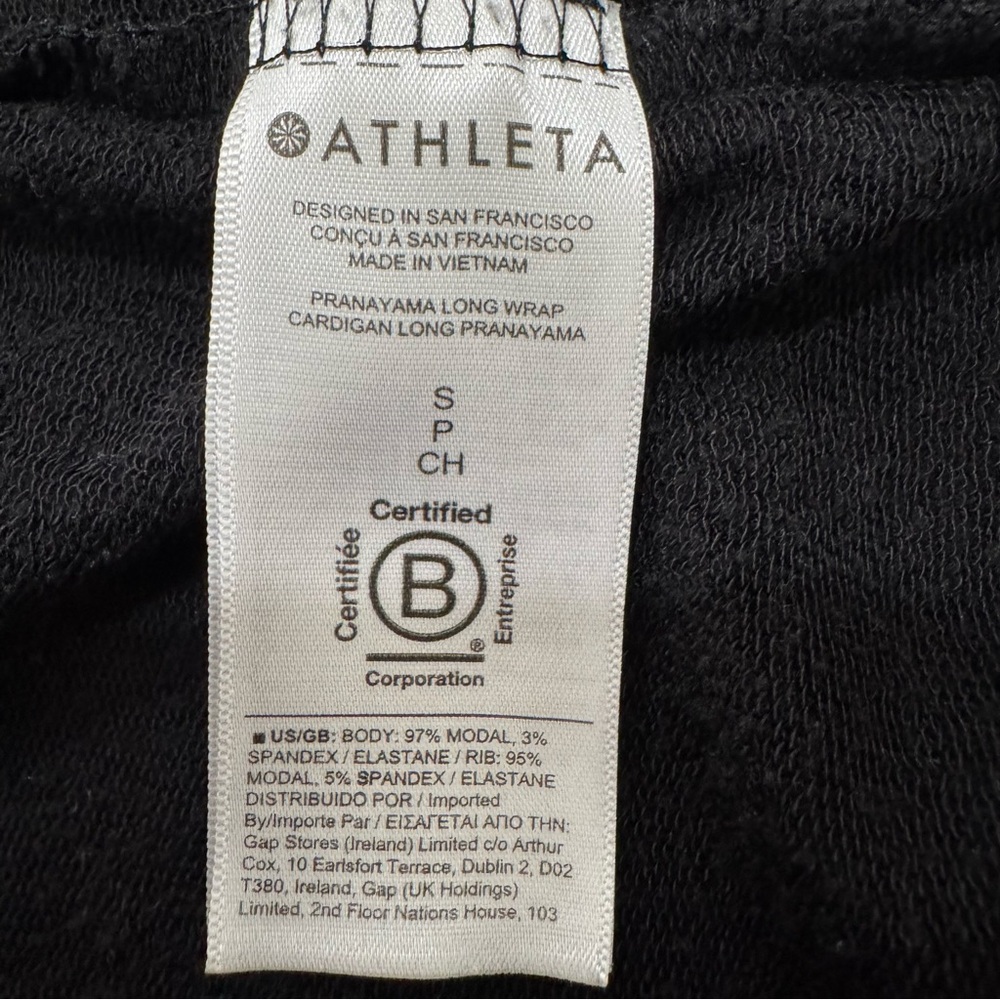 Athleta Pranayama Long Wrap Black Women's Small - Picture 9 of 12